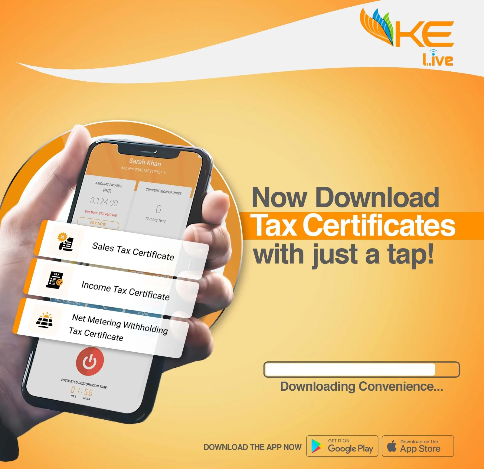 KE live app introduces easy access to income tax certificates