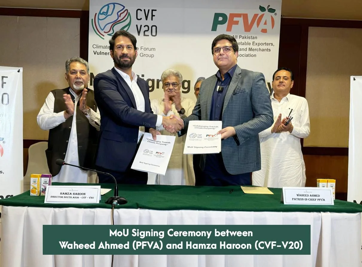 PFVA, CVF-V20 signs MoU for climate-resilient agriculture