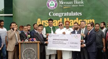 Arshad Nadeem, Pakistan’s Olympic Javelin Gold Medalist Honored at Meezan House, Karachi