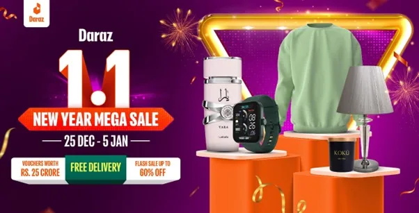 Daraz 1.1 New Year Mega Sale: Ring in 2025 with smart shopping and maximum savings