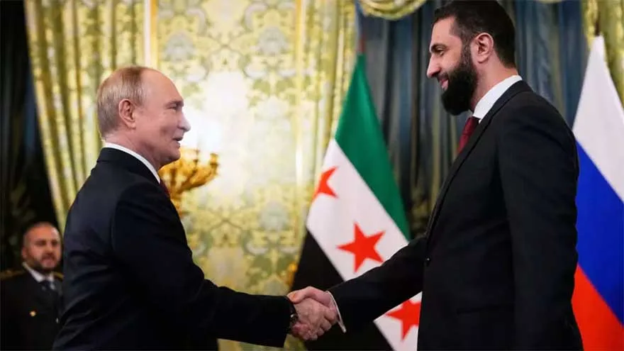 Syrian President Al-Sharaa Meets Putin for Talks on Military Bases