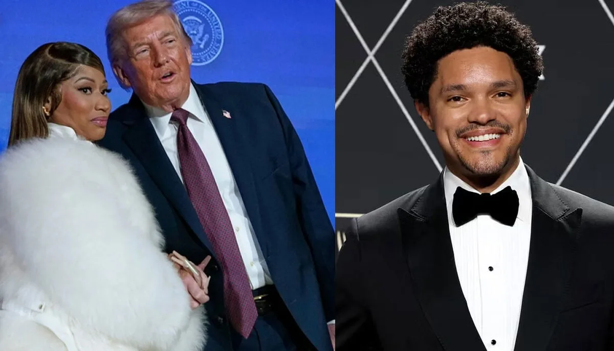 Trevor Noah Cracking Up Audience with Trump and Minaj Jokes at Grammy Awards