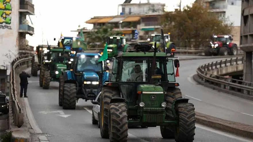 Greek farmers drive tractors in Athens protest high production costs