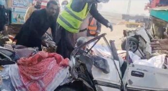 Six killed in road accident near Nowshero Feroze