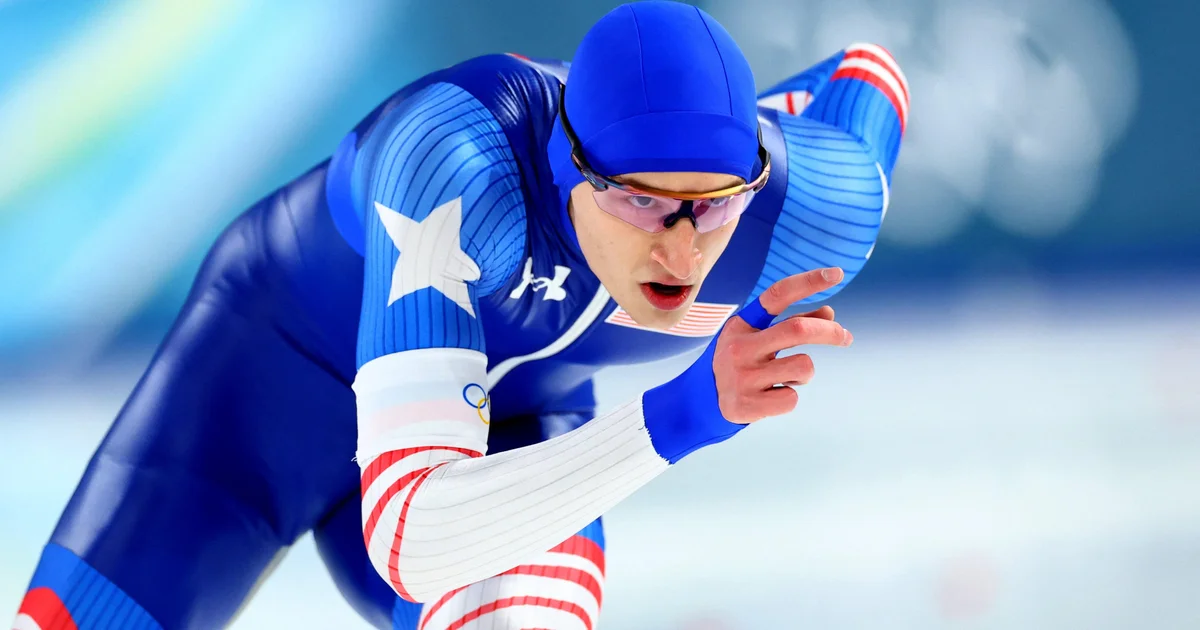 Jordan Stolz Wins Silver in Winter Olympics 1,500-Meter Speedskating