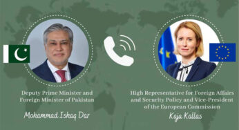 Ishaq Dar Discusses Regional Developments with EU High Representative