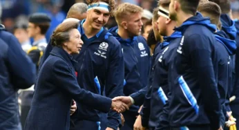 Princess Anne Shakes Hand Instead of Hug at Six Nations Final