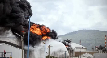 Israeli Firefighters Battle Blaze at Haifa Refinery After Projectile Attack