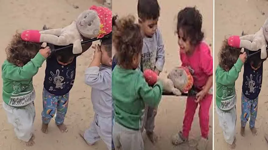 Gaza Kids Reenact Doll’s Funeral Amid Ongoing Conflict Trauma