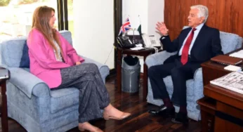 British High Comm. Visits Def. Min. Khawaja Asif in Islamabad