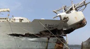 Two Cargo Ships Collide at Karachi Port, Damaging One Ship and Spilling Containers into Sea