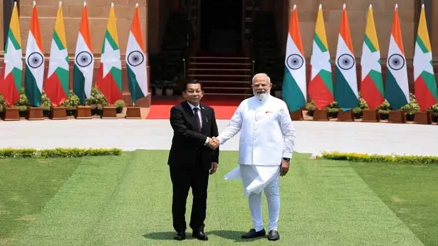 Myanmar Ex-Military Chief Meets with PM Modi in Trade and Security Talks