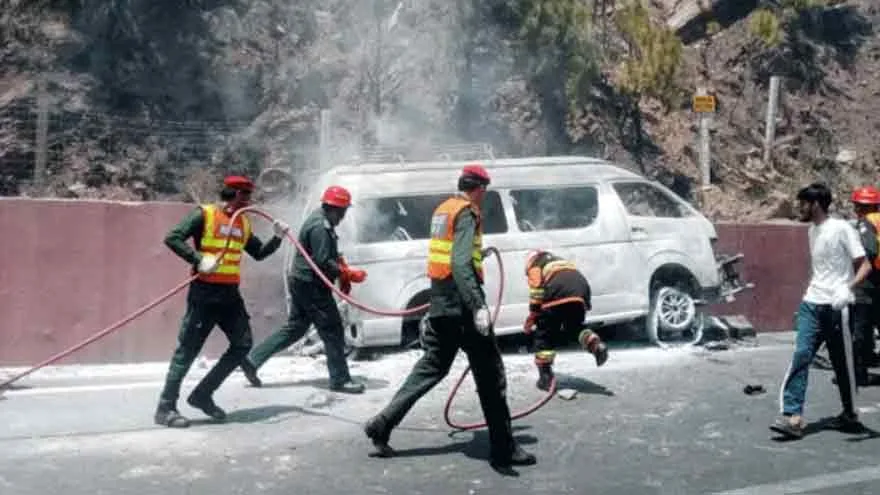 Four Tourists Killed in Fire on Murree Expressway